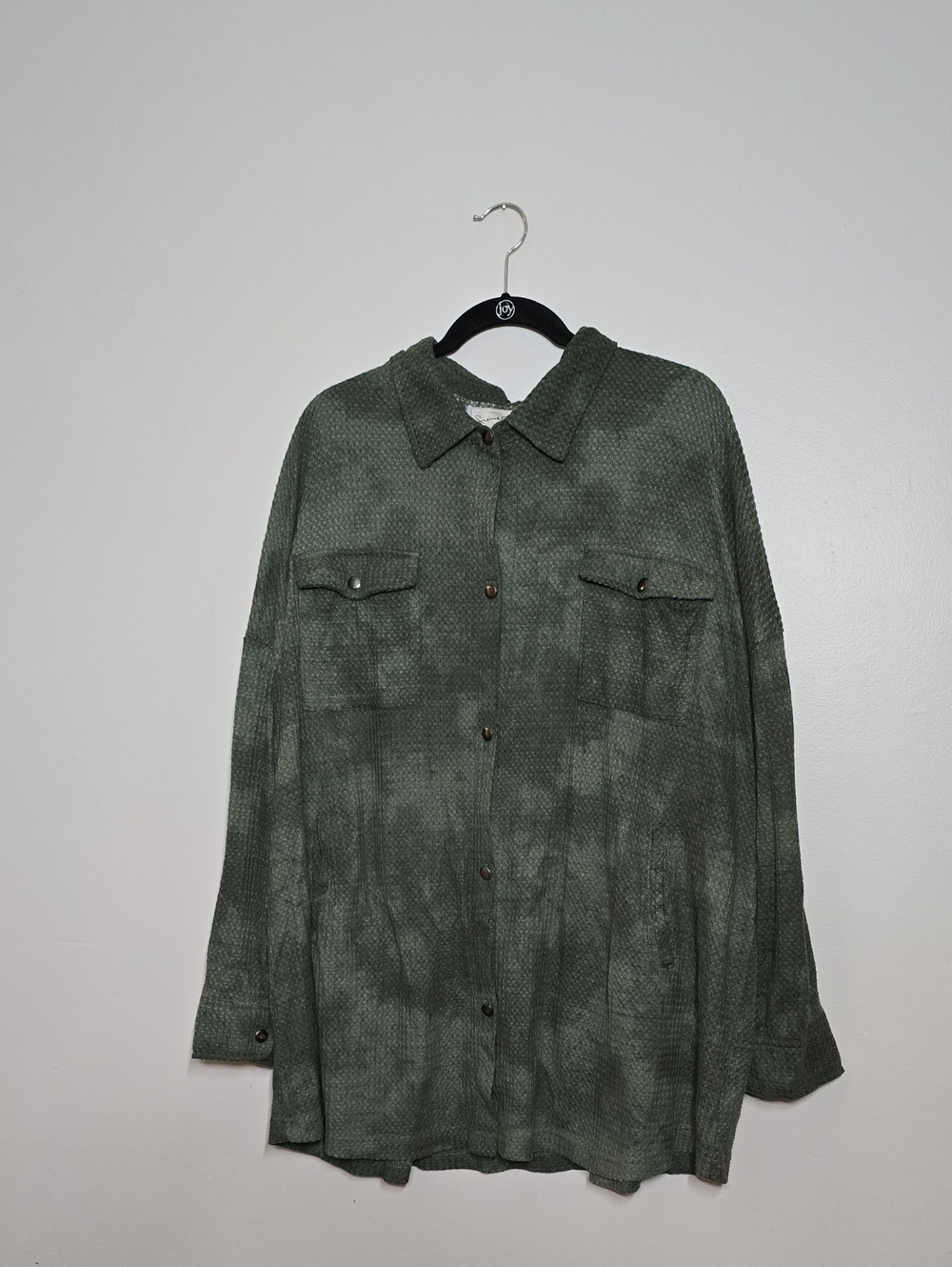 Green Button Up Top